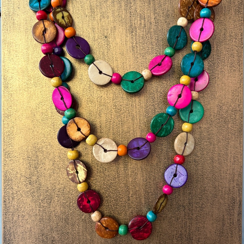 From Cape Town, South Africa a Very Colorful Beaded Necklace - Picture 1 of 10